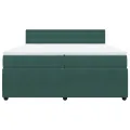 cadre de lit et matelas Vert foncé 200x200cm Velours