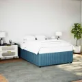Cadre de lit sans matelas bleu 140x200 cm velours