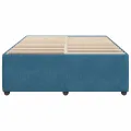 Cadre de lit sans matelas bleu 140x200 cm velours