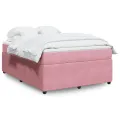 cadre de lit avec matelas Rose 160x200 cm Velours