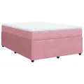 cadre de lit avec matelas Rose 160x200 cm Velours