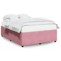 Cadre de lit sans matelas rose 160x200 cm velours