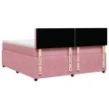 cadre de lit avec matelas Rose 200x200 cm Velours