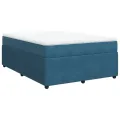 cadre de lit et matelas Bleu foncé 140x200cm Velours