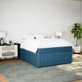 cadre de lit et matelas Bleu foncé 140x200cm Velours