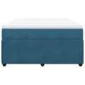 cadre de lit et matelas Bleu foncé 140x200cm Velours