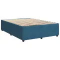 cadre de lit et matelas Bleu foncé 140x200cm Velours