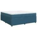 cadre de lit et matelas Bleu foncé 180x200cm Velours