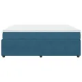 cadre de lit et matelas Bleu foncé 180x200cm Velours