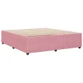 Cadre de lit sans matelas rose 200x200 cm velours