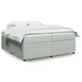 cadre de lit et matelas Gris clair 200x200cm Velours