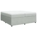 cadre de lit et matelas Gris clair 200x200cm Velours