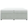 cadre de lit et matelas Gris clair 200x200cm Velours