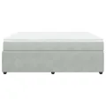 cadre de lit et matelas Gris clair 200x200cm Velours