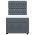 cadre de lit et matelas Gris foncé 90x200 cm Velours