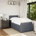 cadre de lit et matelas Gris foncé 90x200 cm Velours