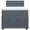 cadre de lit et matelas Gris foncé 90x200 cm Velours