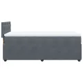 cadre de lit et matelas Gris foncé 90x200 cm Velours