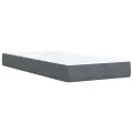 cadre de lit et matelas Gris foncé 90x200 cm Velours