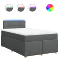 cadre de lit avec matelas gris foncé 120x190cm tissu