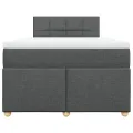 cadre de lit avec matelas gris foncé 120x190cm tissu
