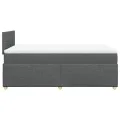 cadre de lit avec matelas gris foncé 120x190cm tissu