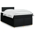 cadre de lit avec matelas Noir 120x200 cm Tissu