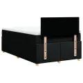 cadre de lit avec matelas Noir 120x200 cm Tissu