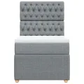 cadre de lit et matelas Gris clair 90x190 cm Tissu