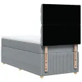 cadre de lit et matelas Gris clair 90x190 cm Tissu