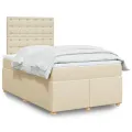 cadre de lit avec matelas crème 120x190 cm tissu