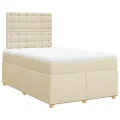 cadre de lit avec matelas crème 120x190 cm tissu