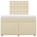 cadre de lit avec matelas crème 120x190 cm tissu