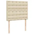 cadre de lit avec matelas crème 120x190 cm tissu
