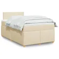 cadre de lit avec matelas crème 120x190 cm tissu