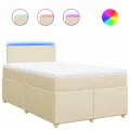 cadre de lit avec matelas crème 120x190 cm tissu