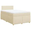 cadre de lit avec matelas crème 120x190 cm tissu