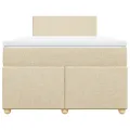 cadre de lit avec matelas crème 120x190 cm tissu
