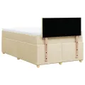 cadre de lit avec matelas crème 120x190 cm tissu