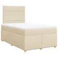 cadre de lit avec matelas crème 120x190 cm tissu