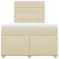 cadre de lit avec matelas crème 120x190 cm tissu