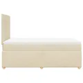cadre de lit avec matelas crème 120x190 cm tissu