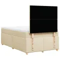 cadre de lit avec matelas crème 120x190 cm tissu
