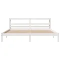 Cadre de lit sans matelas blanc 200x200 cm bois massif de pin