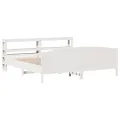 Cadre de lit sans matelas blanc 200x200 cm bois massif de pin