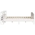 Cadre de lit sans matelas blanc 200x200 cm bois massif de pin