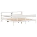 Cadre de lit sans matelas blanc 200x200 cm bois massif de pin