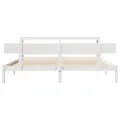 Cadre de lit sans matelas blanc 200x200 cm bois massif de pin