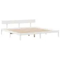 Cadre de lit sans matelas blanc 200x200 cm bois massif de pin