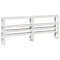Cadre de lit sans matelas blanc 200x200 cm bois massif de pin